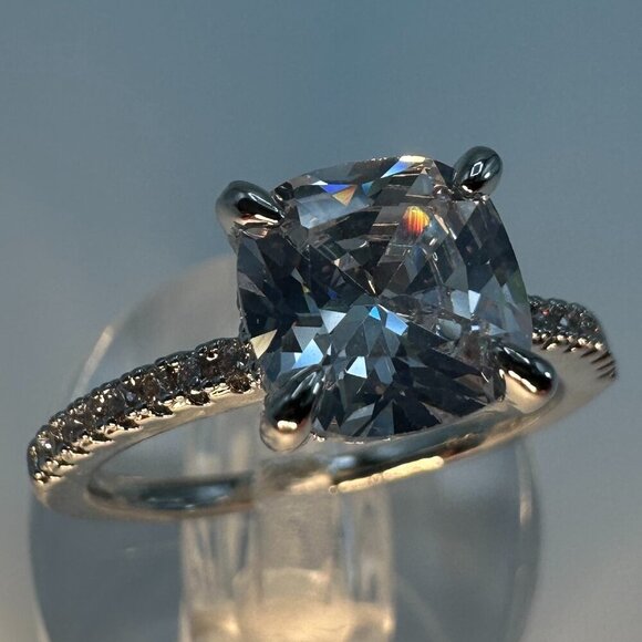 Womens Silver Plated Brass Ring Cubic Zirconia - Picture 15 of 15